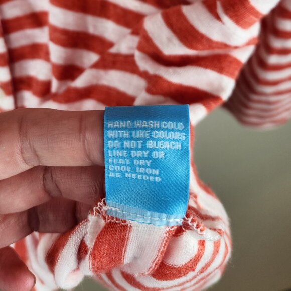 J. McLaughlin Brynn Linen Button Up Shirt in Stripe sz S Flawed - Picture 8 of 11